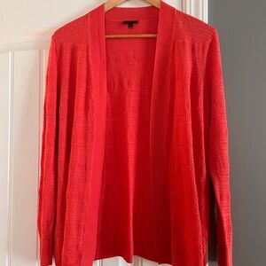 Talbots Vibrant Red Open-Front Cardigan